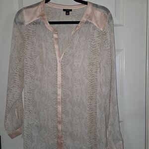Ann Taylor Women's Sheer Snake Print Blouse